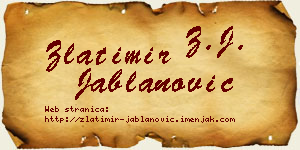 Zlatimir Jablanović vizit kartica